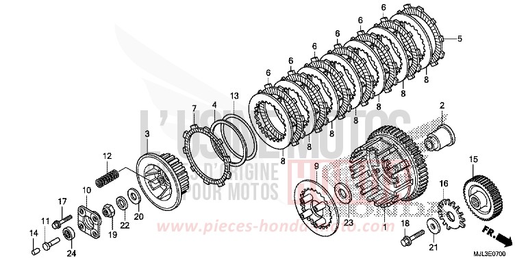KUPPLUNG (NC750X/XA) von NC750X "Meca" MAT PEARL GLARE WHITE (NHB54) von 2014